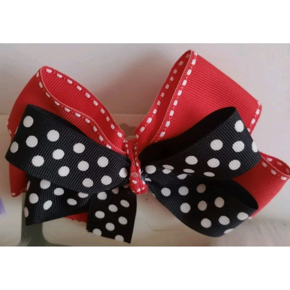 Set Girl's Hairbows & Headbands Polka Dot Theme Party School Bows NIP